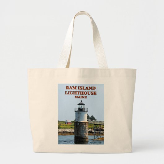 Ram Island Lighthouse, Maine Jumbo Canvas tas (Voorkant)