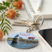 Ram Island Lighthouse, Maine Sleutelhanger (Zijkant)