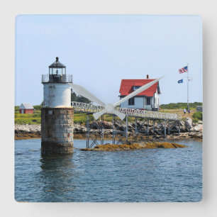 Ram Island Lighthouse, Maine Square Wall Clock Vierkante Klok
