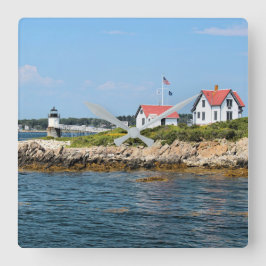 Ram Island Lighthouse, Maine Square Wall Clock Vierkante Klok