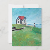 Ram Island Lighthouse, Maine Wenskaart Kaart (Voorkant)