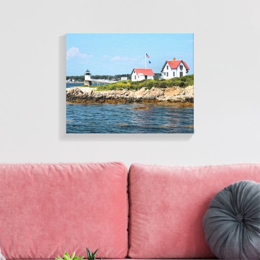Ram Island Lighthouse, Maine Wrapped Canvas Print (Insitu (Woonkamer))