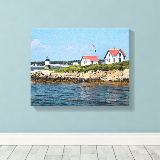 Ram Island Lighthouse, Maine Wrapped Canvas Print (Insitu (Houten vloer))
