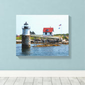 Ram Island Lighthouse, Maine Wrapped Canvas Print (Insitu (Houten vloer))
