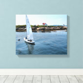 Ram Island Lighthouse, Maine Wrapped Canvas Print (Insitu (Houten vloer))
