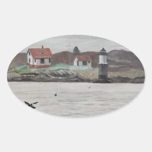 Ram Island Maine Ovale Sticker