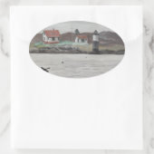 Ram Island Maine Ovale Sticker (Tas)