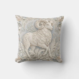 Ram Ivory Blauwe Porselein Reliëf Stijl Kussen