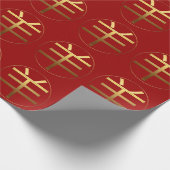 Ram Jaar goud ingegraveerd effect Symbool omwikkel Cadeaupapier (Hoek)