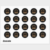 Ram Koningin Afro Haar Zwart Vrouw Zodiac Teken Ronde Sticker (Vel)