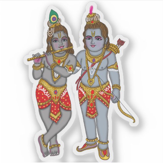 Ram & Krishna Sticker (Voorkant)