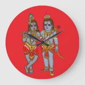 Ram & Krishna wandklok (Voorkant)