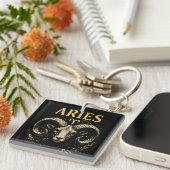 Ram Leiderschap Moed Dierenriem Astrologie Cadeau Sleutelhanger (Voorkant Rechts)