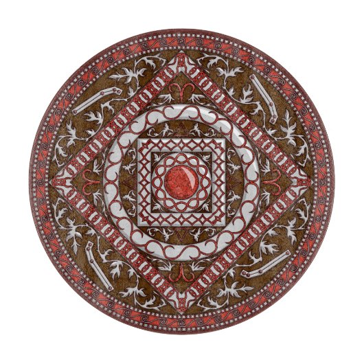 Ram Mandala glazen snijplank (Voorkant)