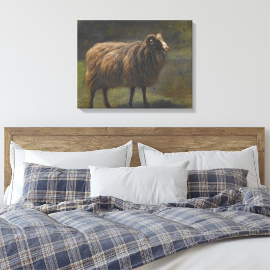 Ram (Mannelijk Schaap) op het Boerderij (door Rosa Canvas Afdruk (Insitu (Slaapkamer))