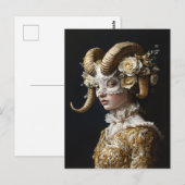 Ram Mask Masquerade Kostuum Briefkaart (Voorkant / Achterkant)