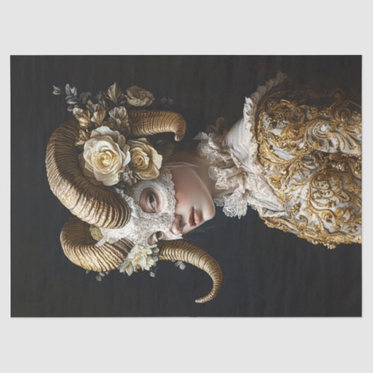  Ram Masker Masquerade Kostuum Decoupage Tissuepapier (Voorkant)