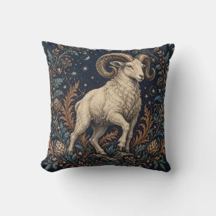 Ram Midnight Botanische Gravure Kussen