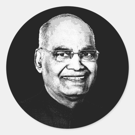 Ram Nath Kovind Ronde Sticker (Voorkant)