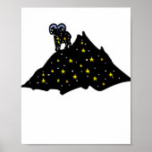 Ram on Space Mountain | Cosmic Silhouette Poster (Voorkant)