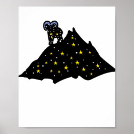 Ram op Space Mountain | Kosmische Silhouet Poster