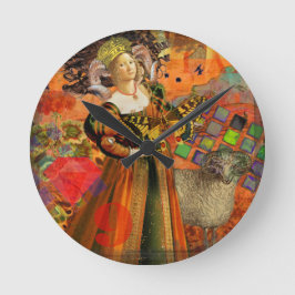 Ram Orange Vrouw: Gotische Ram Antieke Kunst Colla Ronde Klok