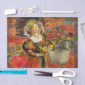 Ram Orange Vrouw: Gotische Ram Antieke Kunst Colla Tissuepapier (Craft)