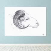 RAM - Originele tekening - Canvas Print (Insitu (Houten vloer))