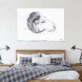 RAM - Originele tekening - Canvas Print (Insitu (Slaapkamer))