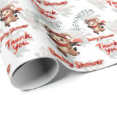 Ram Pattern Thank You Baby Shower Wrap Cadeaupapier (Rol Hoek)
