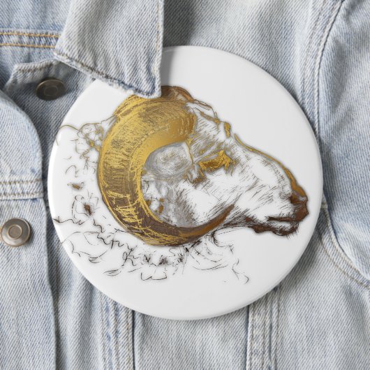 Ram Ram met Golden Horns Astrologie Button 1 (In situ)