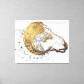 Ram Ram met gouden hoorns Canvas Afdruk (Voorkant)