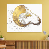 Ram Ram met gouden hoorns Canvas Afdruk (Insitu (Woonkamer))