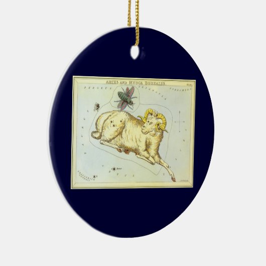 Ram Ram,  sterrenbeeld, Urania's Mirror Keramisch Ornament (Rechts)