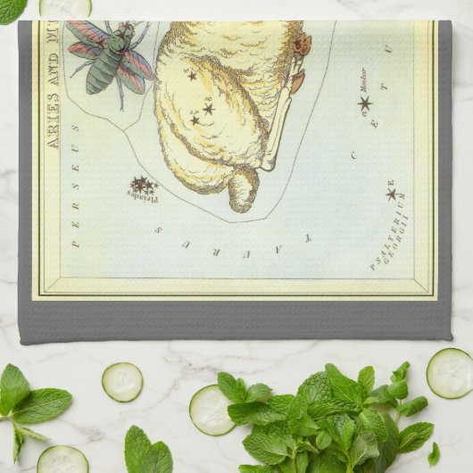 Ram Ram,  sterrenbeeld, Urania's Mirror Theedoek (Gevouwen)