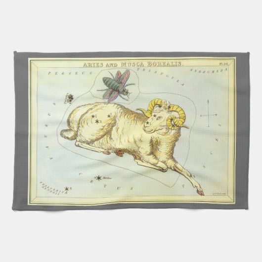 Ram Ram,  sterrenbeeld, Urania's Mirror Theedoek (Horizontaal)