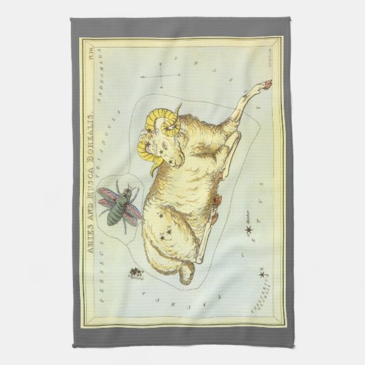 Ram Ram,  sterrenbeeld, Urania's Mirror Theedoek (Verticaal)