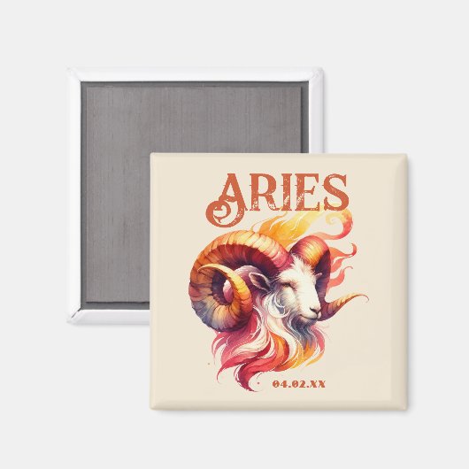 Ram Ram Waterverf sterrenbeeld Aangepaste geboorte Magneet (Voorkant / Achterkant)