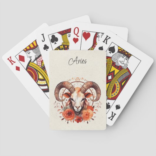 Ram Ram Zodiac Waterverf Pokerkaarten (Achterkant)