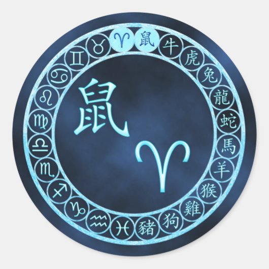 Ram/rat Ronde Sticker (Voorkant)
