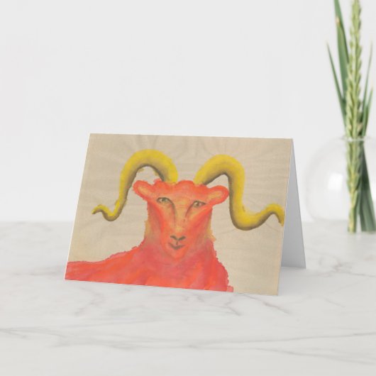 Ram Red Zodiac Symbool Verjaardag Kaart (Voorkant)