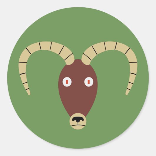 Ram Ronde Sticker (Voorkant)