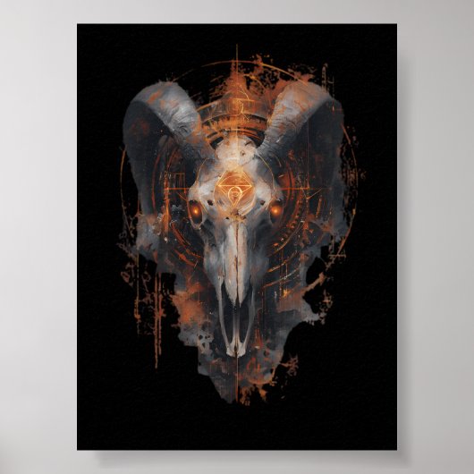 Ram Schedel Occulte Steampunk Donkere Kunst Poster (Voorkant)