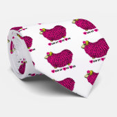 Ram Sheep Goat Lunar Year in Roze Stropdas (Opgerold)