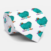 Ram Sheep Goat Lunar Year in Turquoise Stropdas (Opgerold)