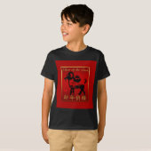 Ram Sheep Goat Year Chinese Greeting Kinder Black  T-shirt (Voorkant volledig)