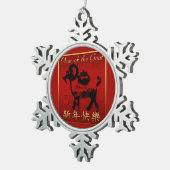 Ram Sheep Goat Year Chinese Greeting Snow Ornament (Rechts)