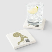 Ram Sheep Goat Year Chinese Zodiastone Onderzetter (Zijkant)