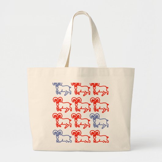 Ram Sign Pattern Carry Bag Grote Tote Bag (Voorkant)