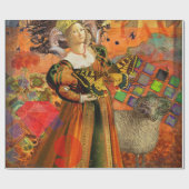 Ram Sinaasappel Vrouw: Gotische Ram Antiek Art Col Cadeaupapier (Vlak)